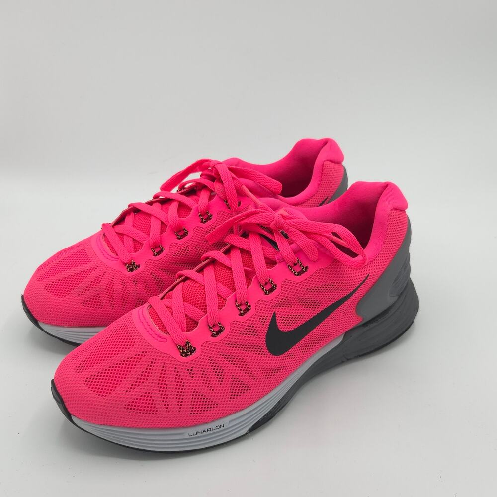 Nike Lunarglide 6 Women's Size 5.5 Running Hyper Pink Gray 654434-600